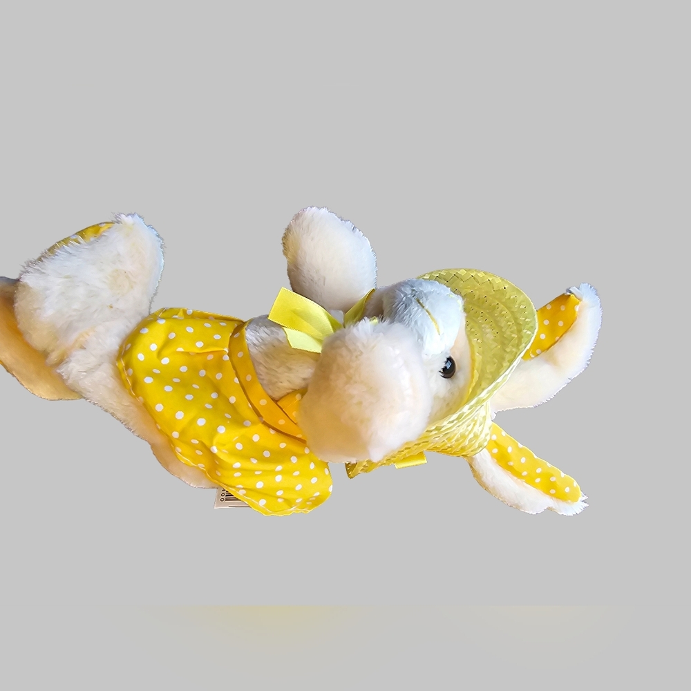 Adorable Yellow Polka Dot Bunny Plush Toy - Picture 14 of 16